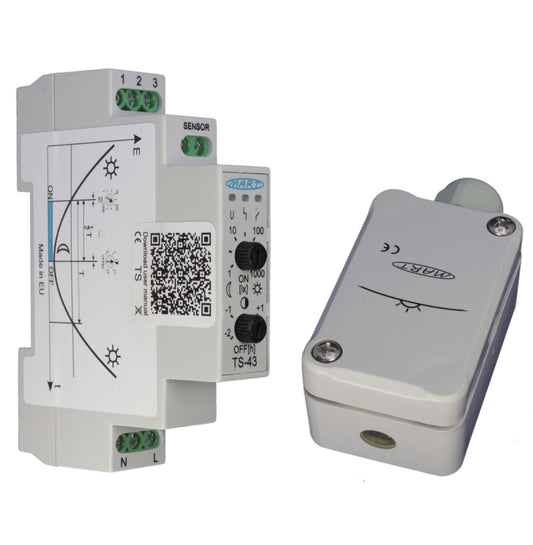 TS-43-3 – DÄMMERUNGSSCHALTER 230V – SPEZIELL FÜR WERBUNG - HUTSCHIENE - MART-Electronics