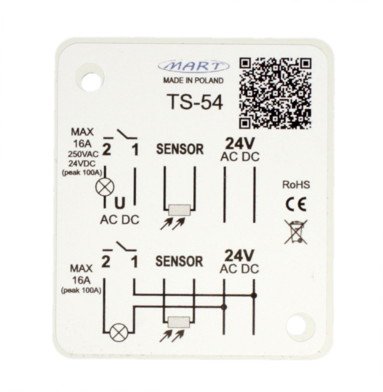 TS-54-2 Dämmerungsschalter 24V AC DC - Kabelsensor - MART-Electronics