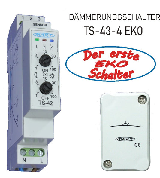 TS-43-4 – DÄMMERUNGSSCHALTER 230V – SPEZIELL FÜR WERBUNG - HUTSCHIENE - MART-Electronics