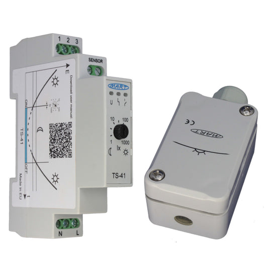 TS-41-3 - Dämmerungsschalter 230V - Hutschiene - Sensorbox - MART-Electronics