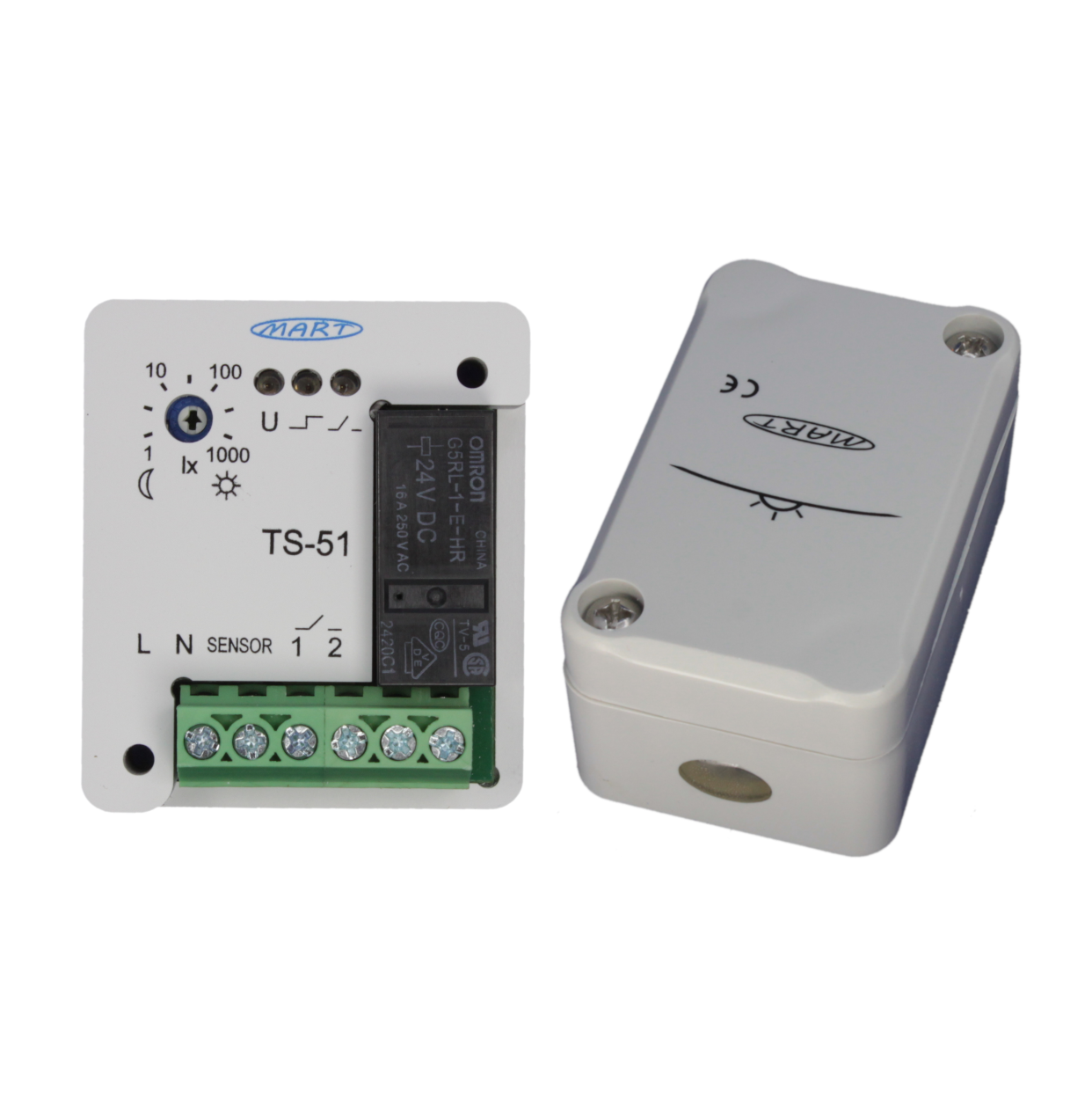 TS-51-4 - Dämmerungsschalter 230V - MINI - Sensorbox (Gummitülle) - MART-Electronics