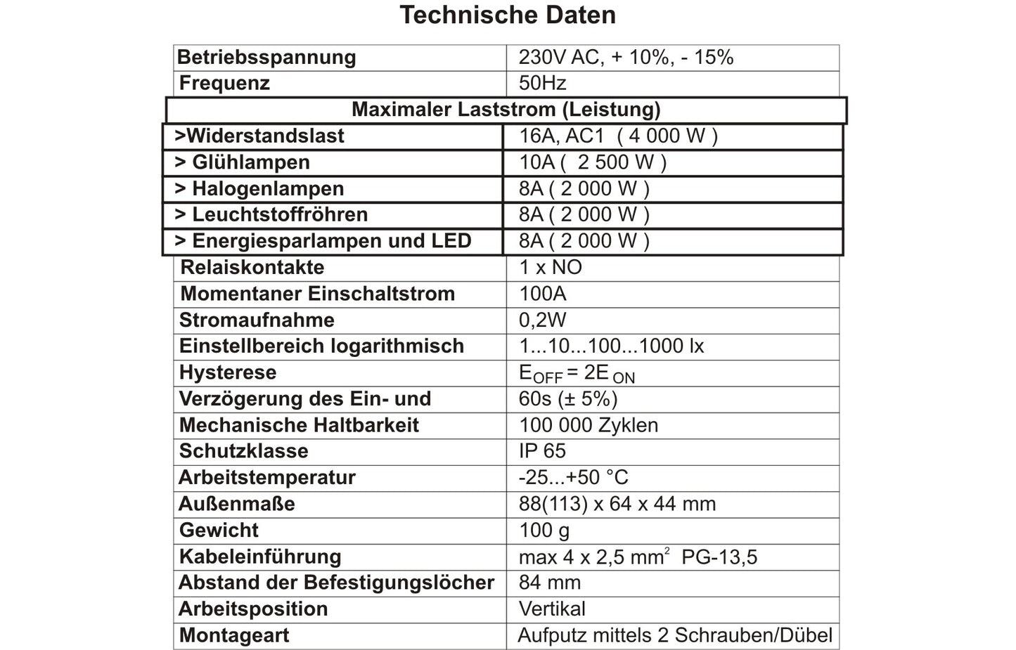TS-31-1 – DÄMMERUNGSSCHALTER EINSTELLBAR HERMETISCH MIT KABELVERSCHRAUBUNG - MART-Electronics